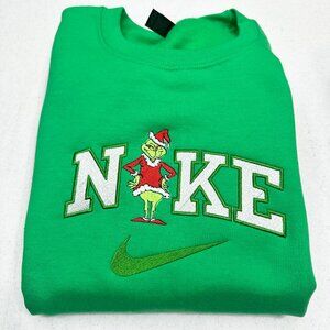 Nike Grinch Christmas Embroidered Adult Unisex Crewneck Sweatshirt